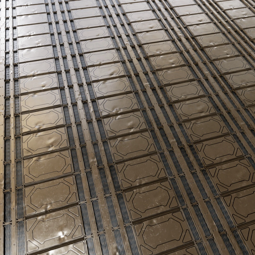 Damaged Metallic Sci-Fi Floor Texture