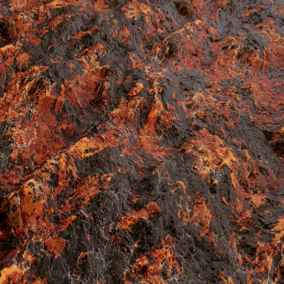 Fiery Cracked Lava Rock Texture