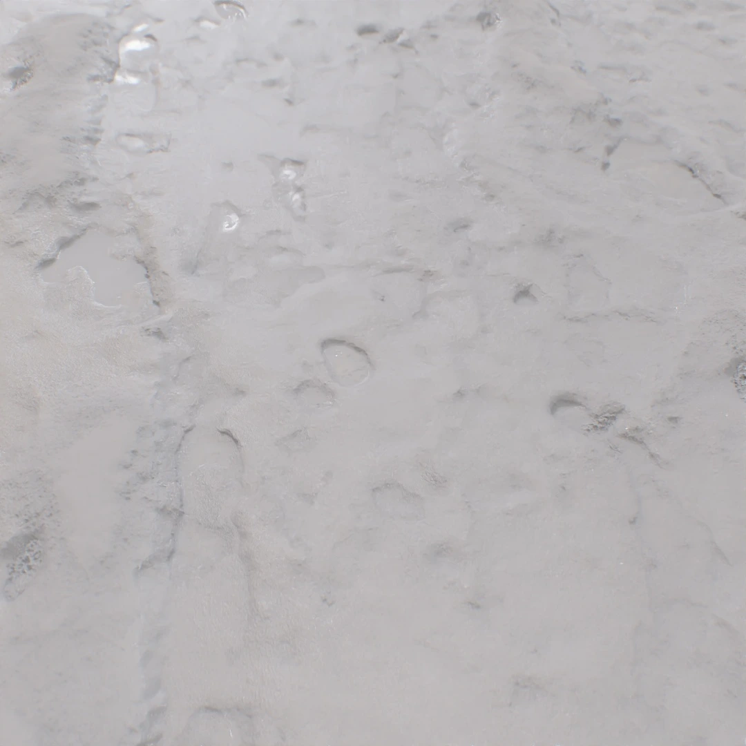 Footprint Marked Melting Snow Texture