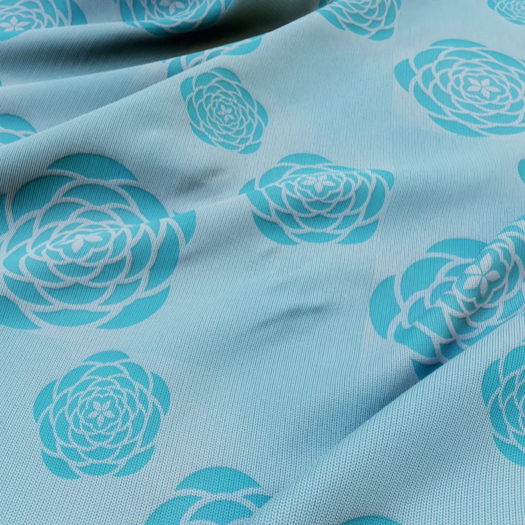 Free Turquoise Floral Clean Fabric Texture