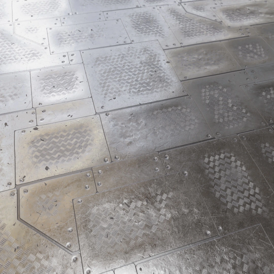 Futuristic Industrial Metal Floor Texture