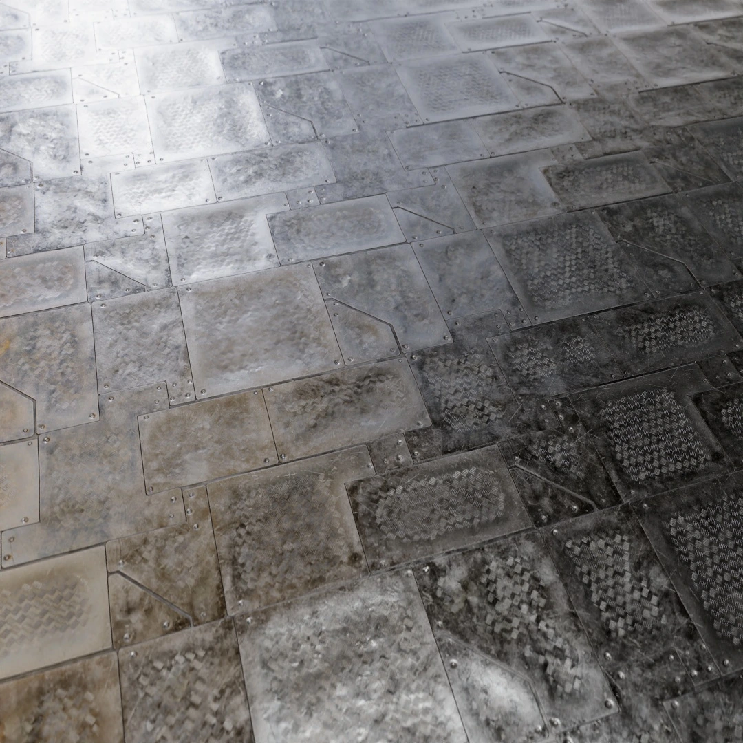Futuristic Metal Grid Floor Texture