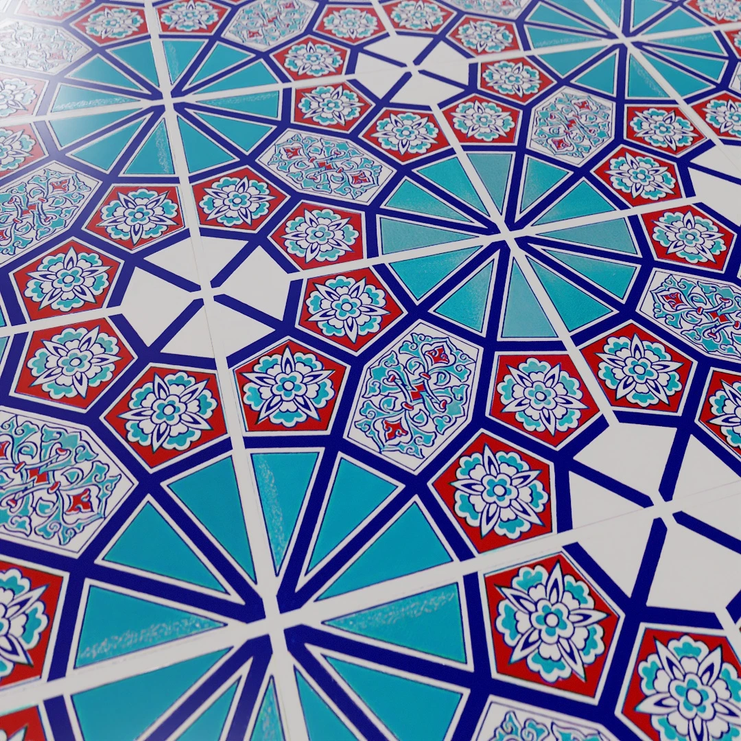 Geometric Red Blue Pattern Traditional Texture