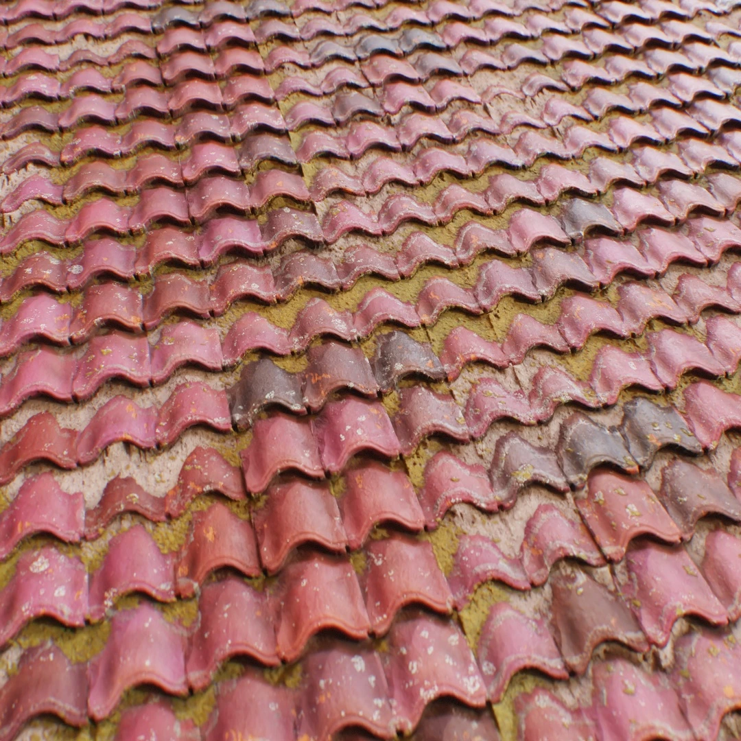 Mossy Terracotta Shingle Roof Texture