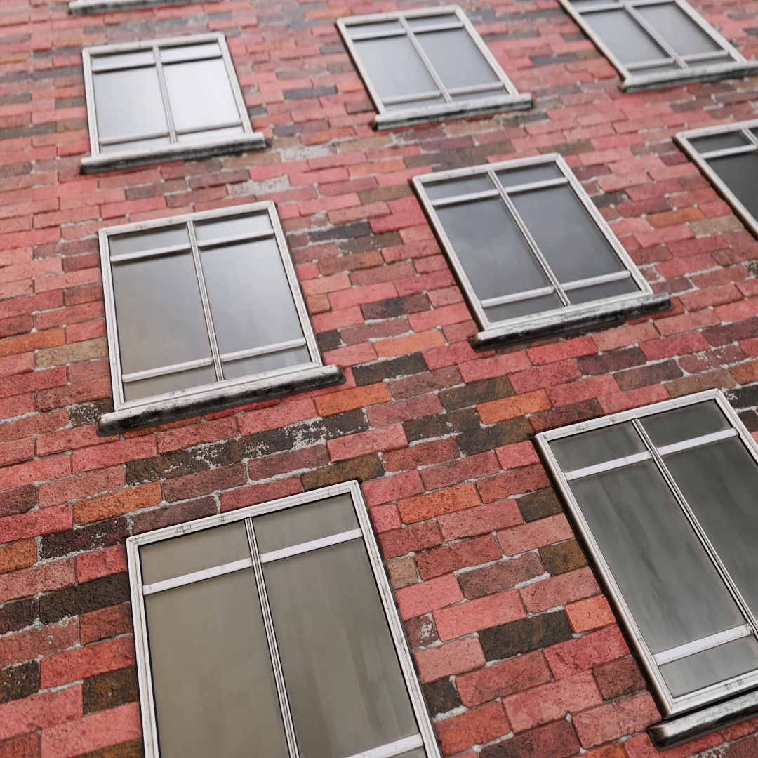 Red Brick Variegated Arc Facade Texture