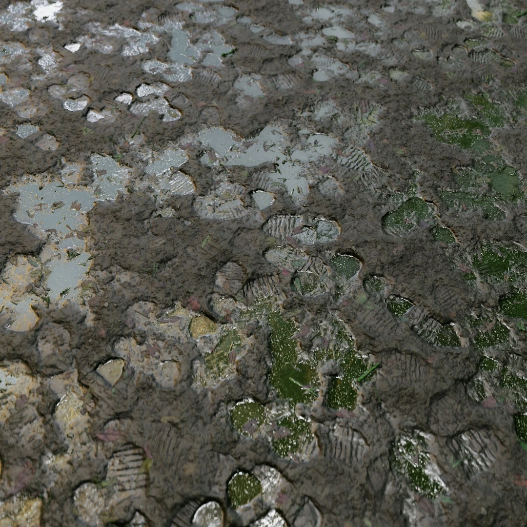 Rough Cracked Footprint Mud Texture