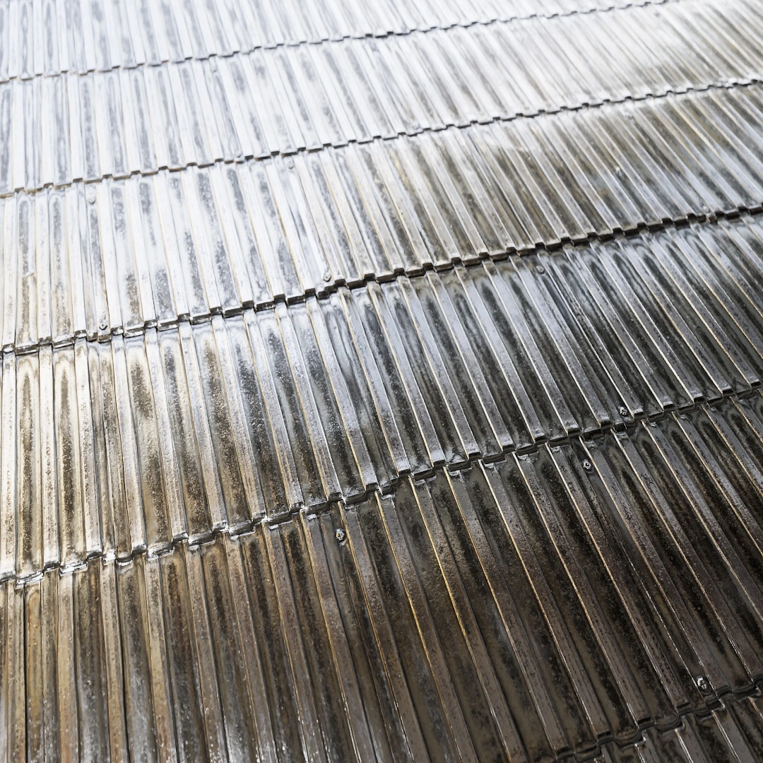 Silver Streak Corrugated Roof Texture
