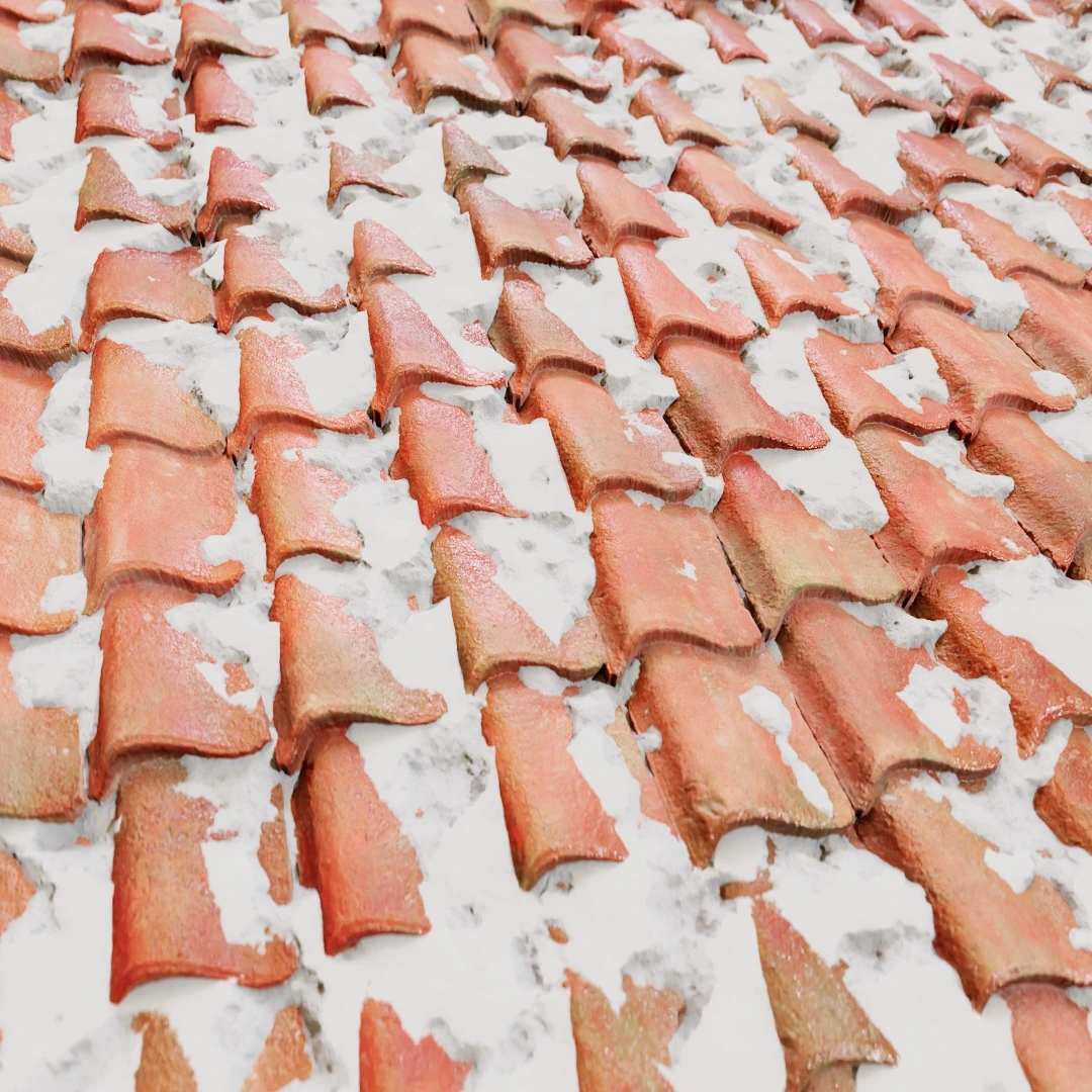 Terracotta Snow Dusted Roof Texture