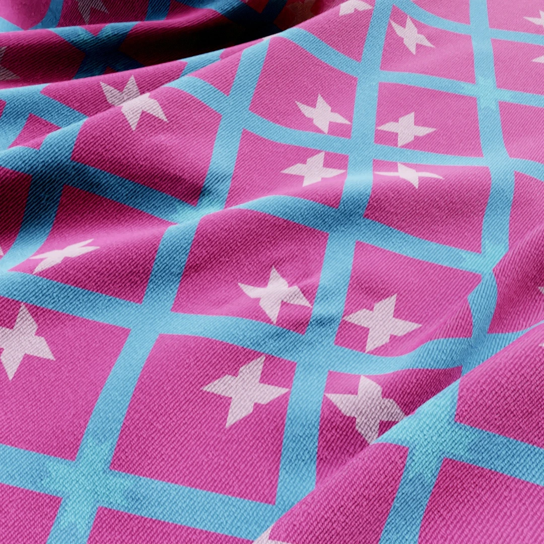 Vibrant Pink Geometric Star Fabric Texture