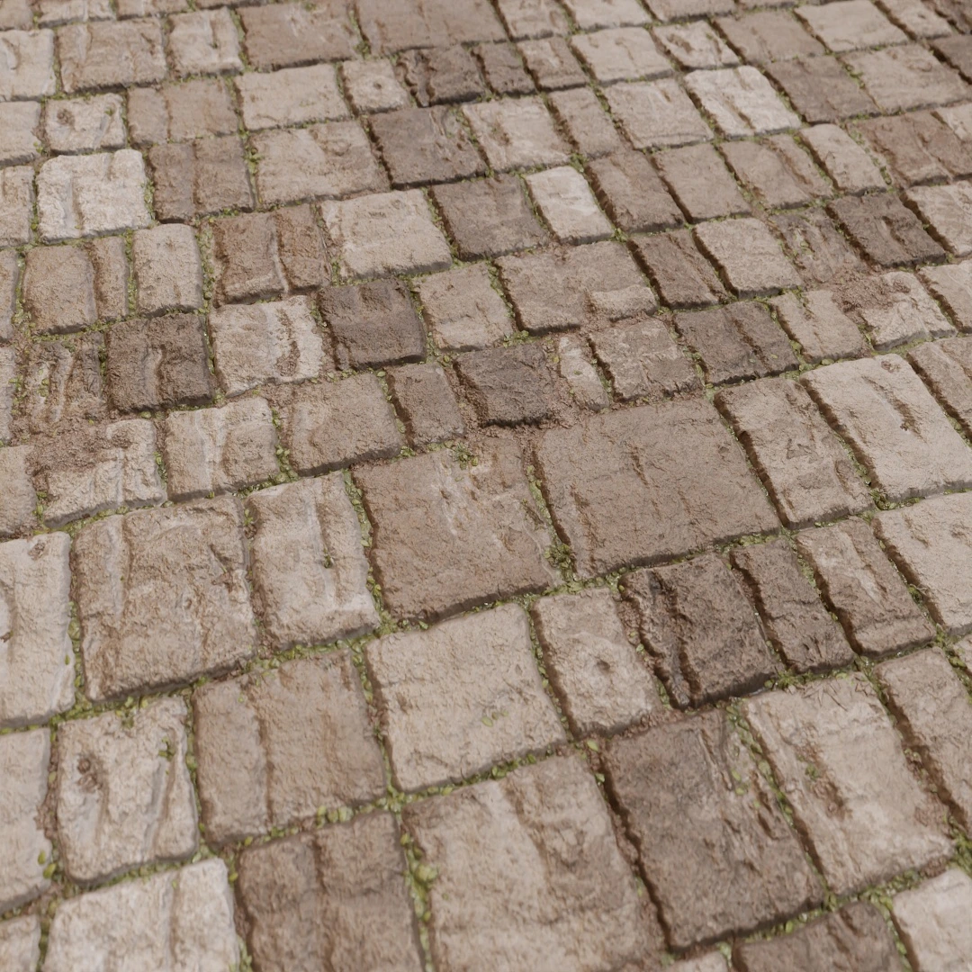 Weathered Cobblestone Pavement Texture