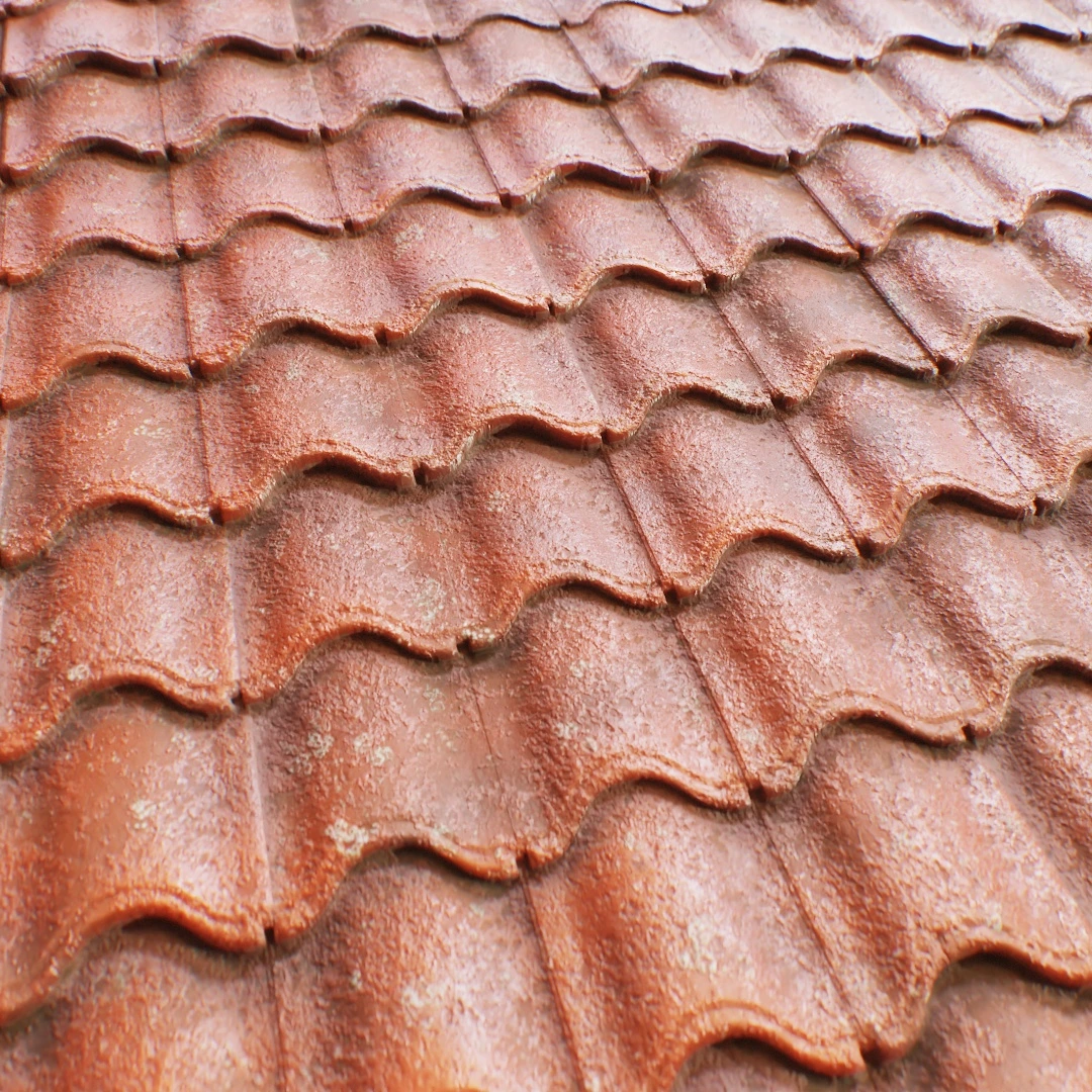 Weathered Terracotta Shingle Roof Texture