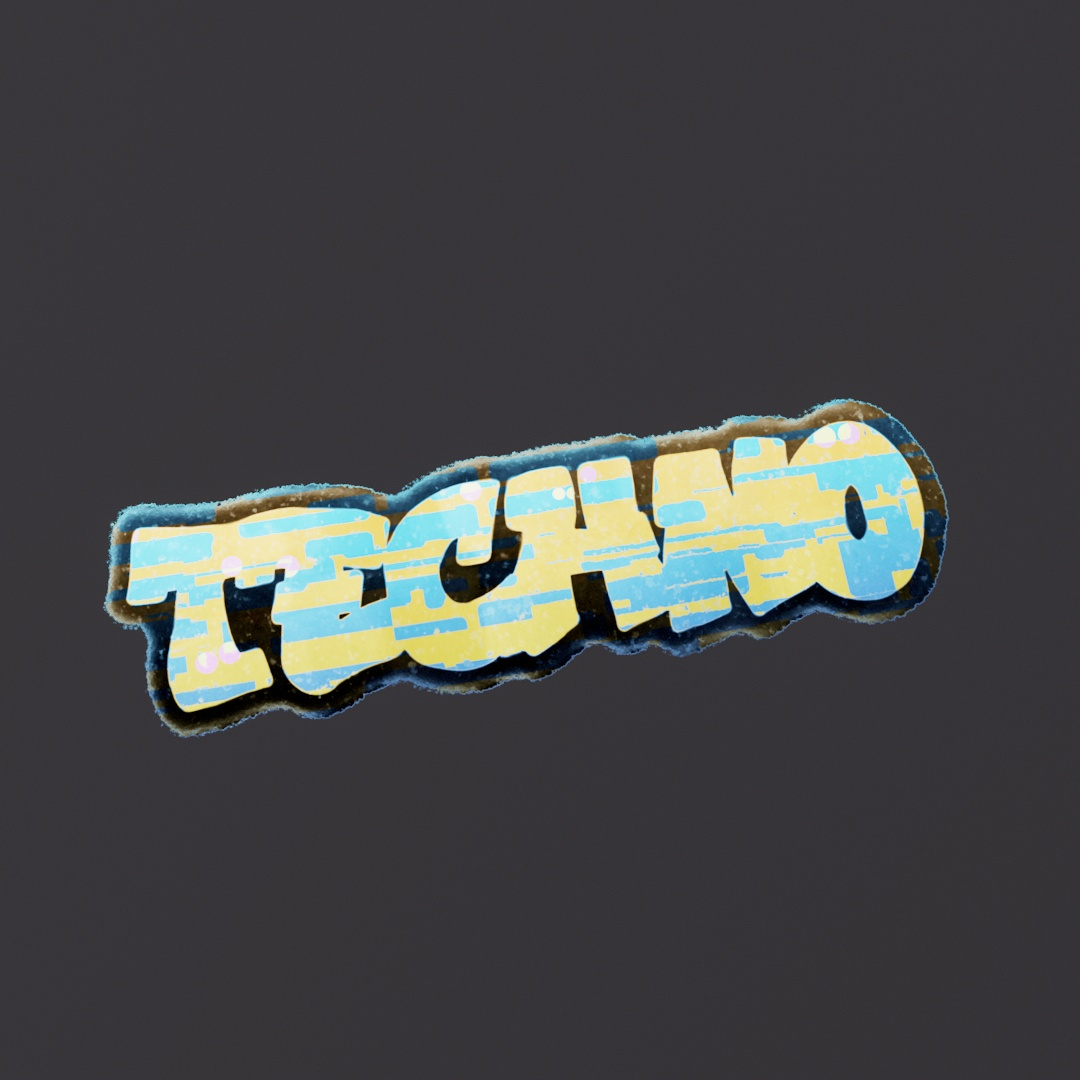 Techno Graffiti Decal