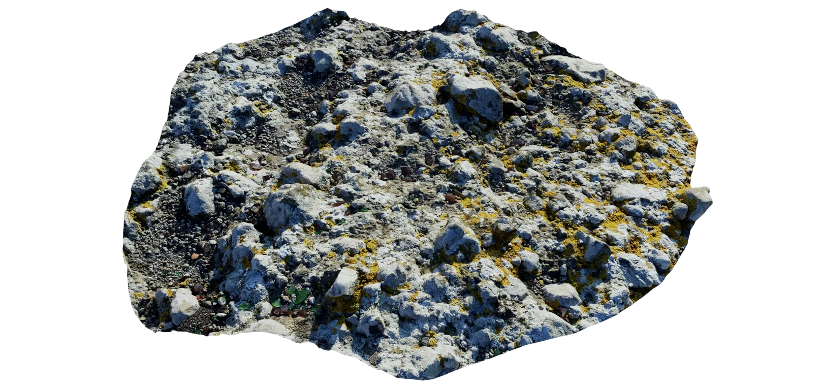 Ground Mossy Rock 3D Model