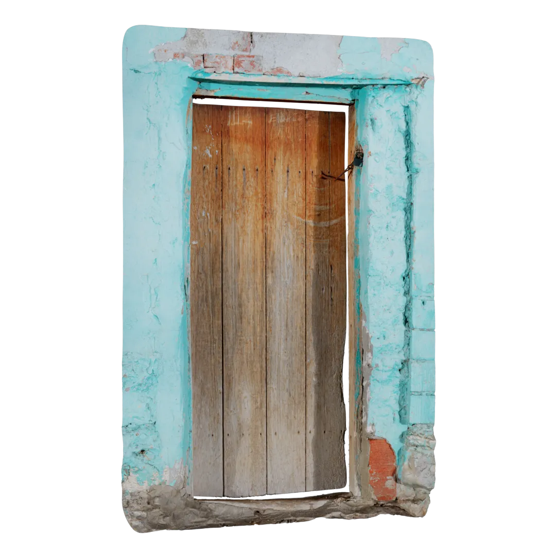 Old Wooden Village Door 3D Model